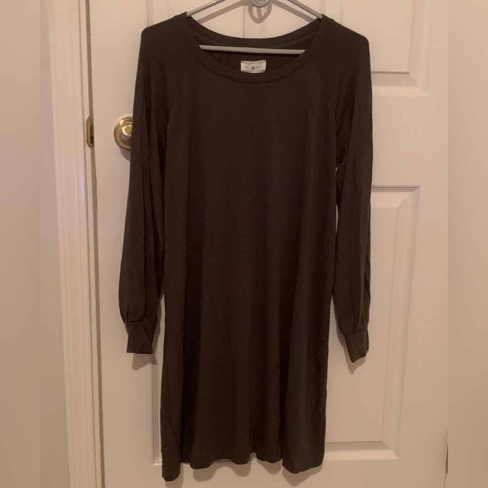 Olive Green Long Sleeve Dress